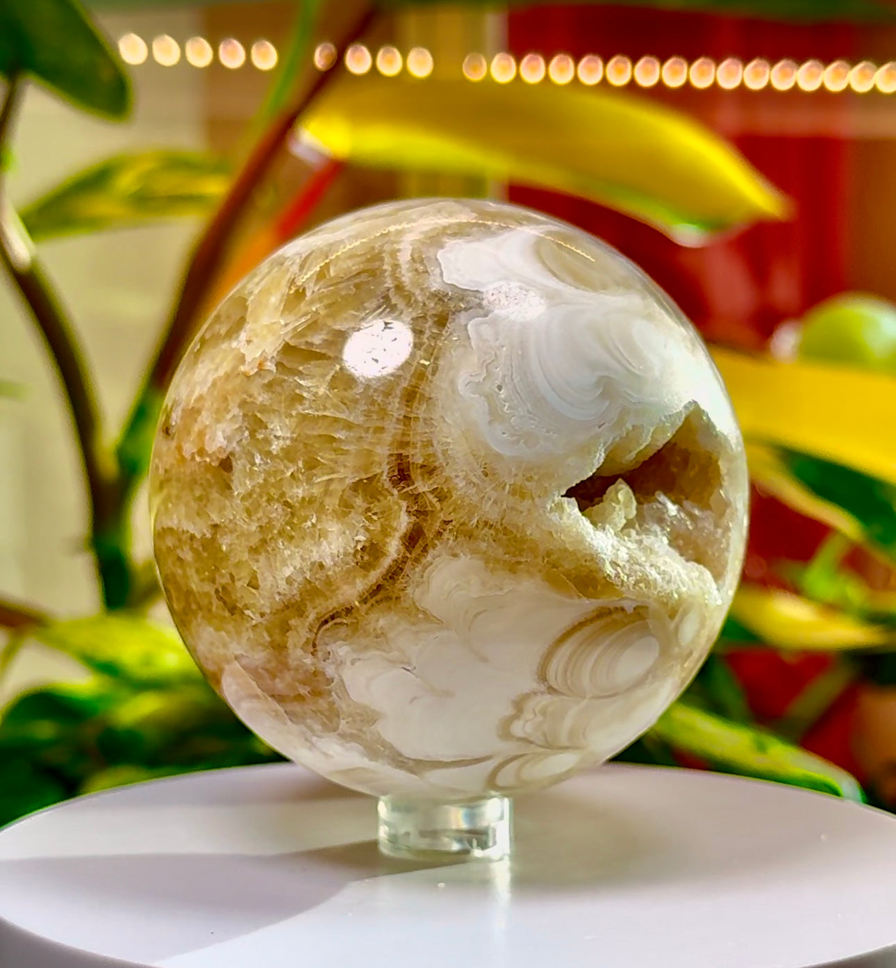 Chocolate Calcite Druzy Sphere