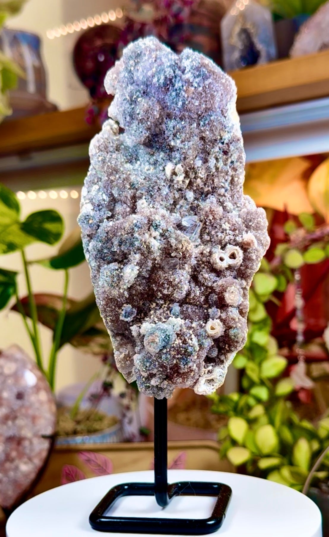 Calcite • Chalcedony • Druzy Quartz • Stalagmites • Morocco • custom stand
