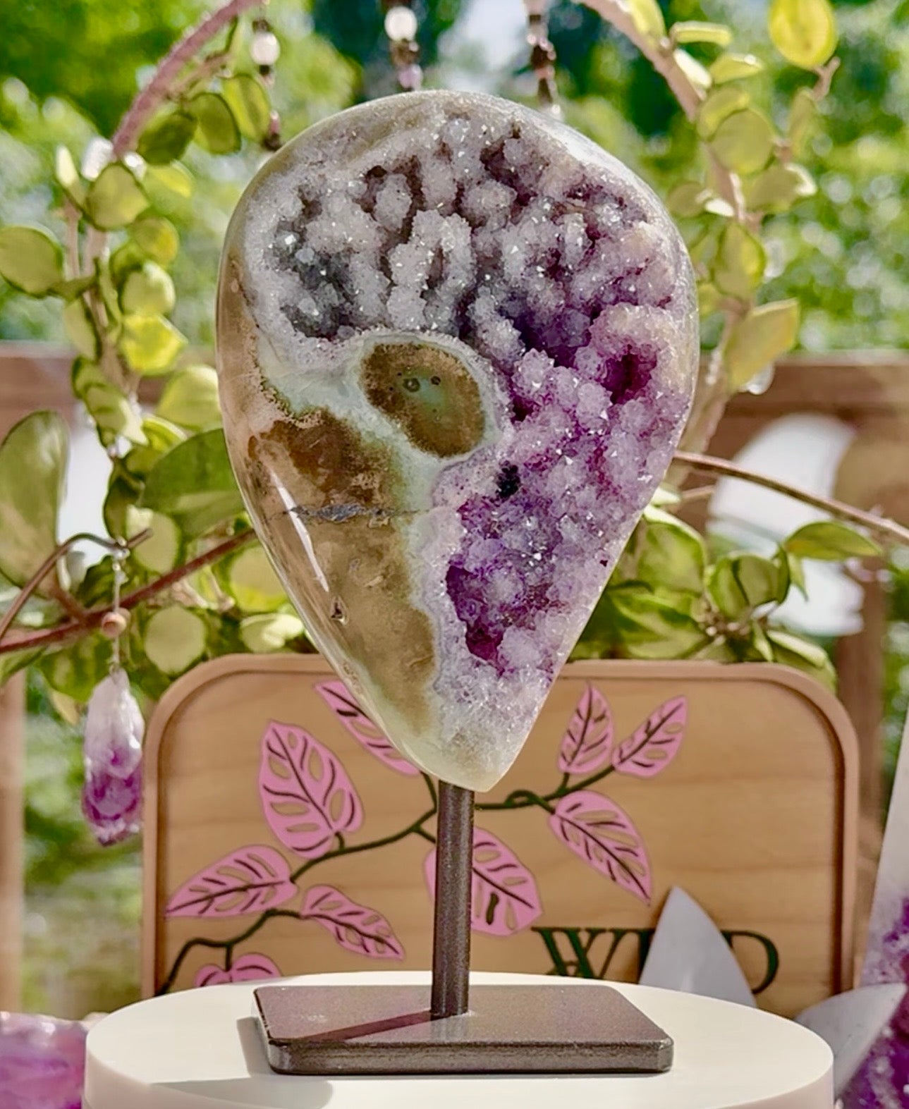 Amethyst in Agate with Botryoidal Stalactites & Stalagmites • Brazil