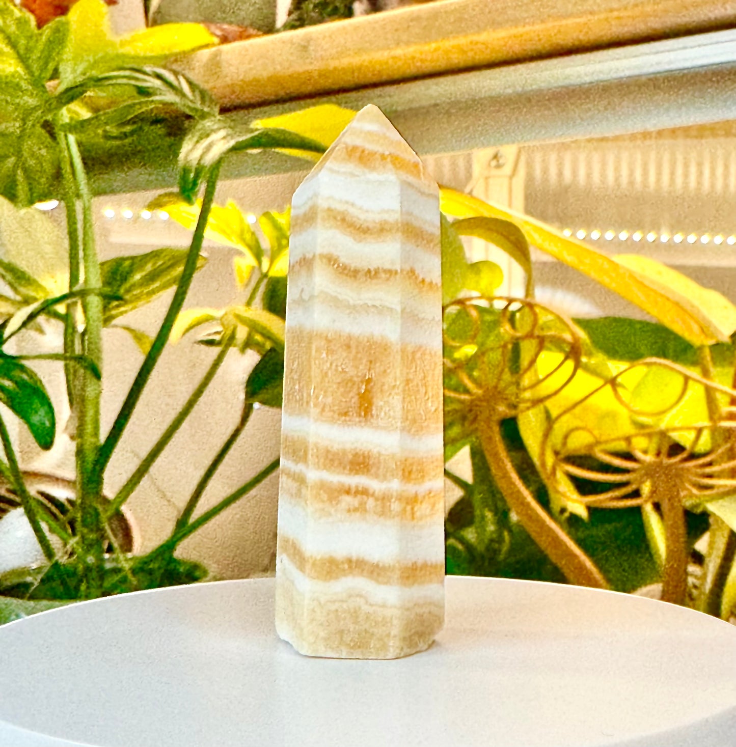 Banded Orange Calcite Point