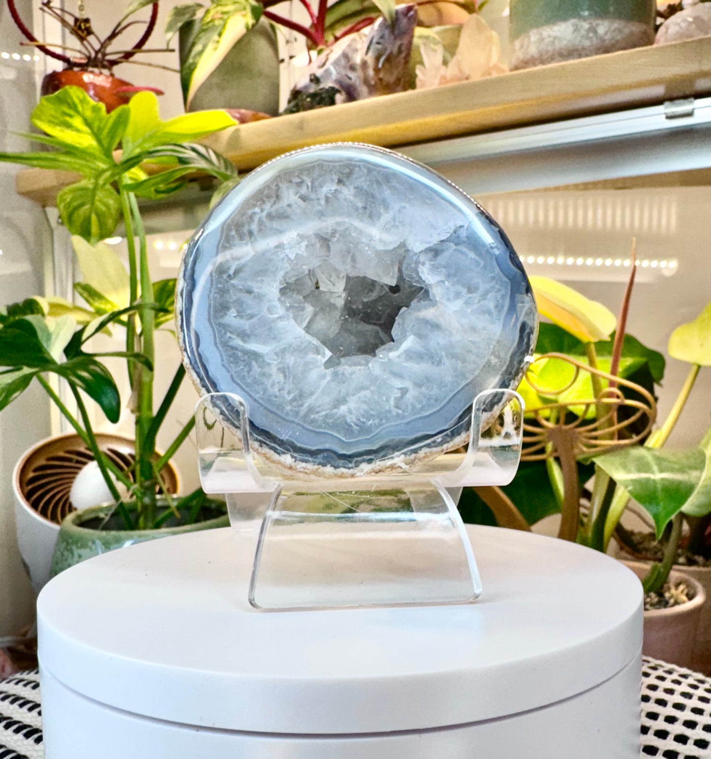 Blue Druzy Agate Geode