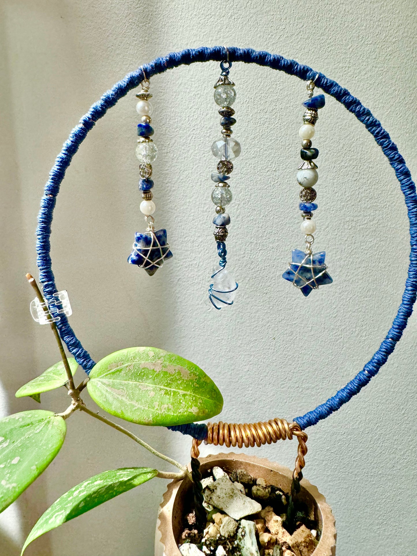 Starry Night 6” Trellis with Clear Quartz & Sodalite