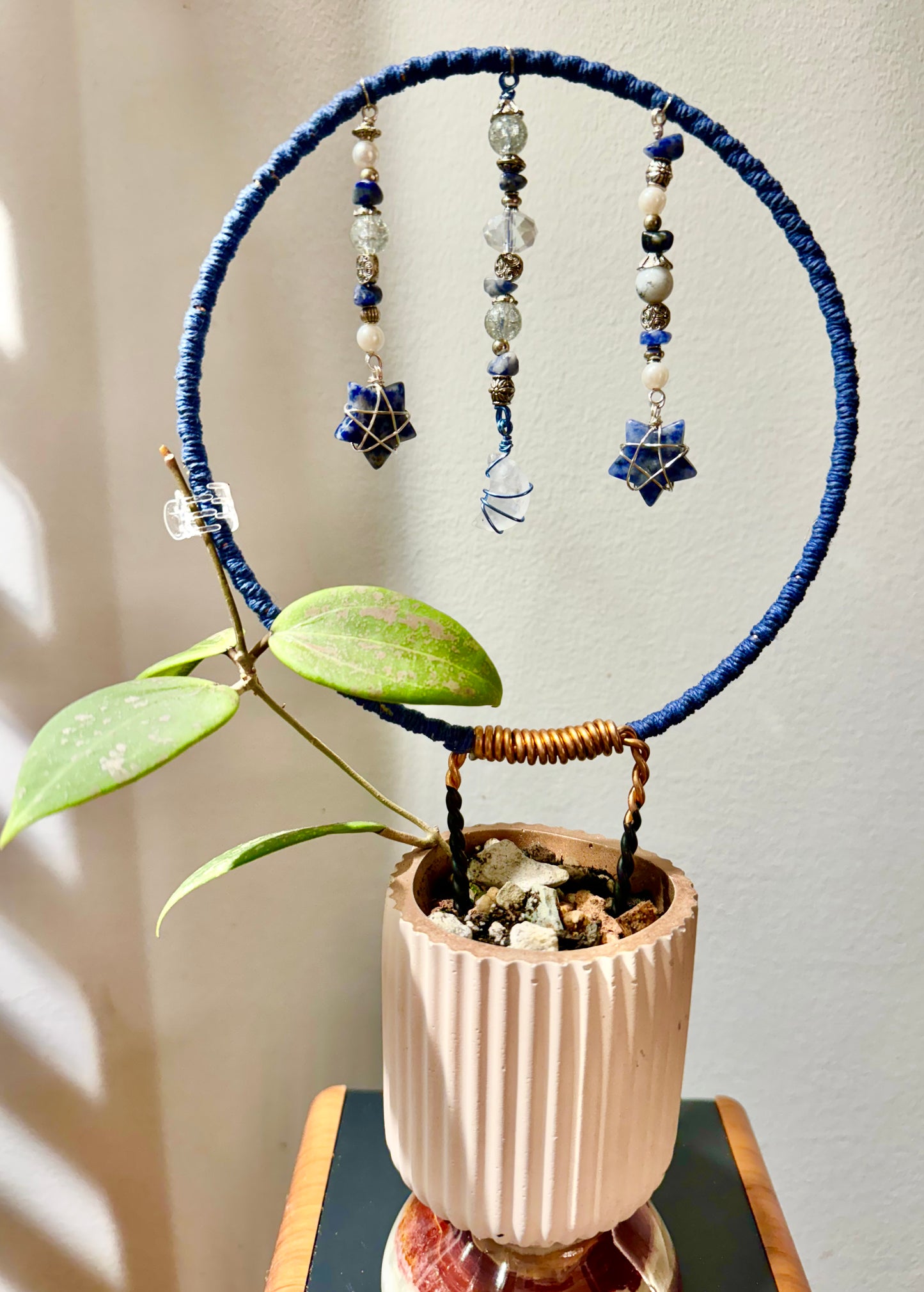 Starry Night 6” Trellis with Clear Quartz & Sodalite