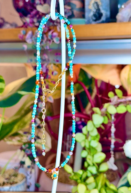 Handmade Turquoise Beaded Necklace