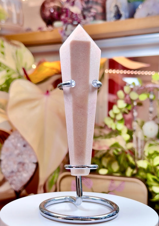 Pink Opal Scepter with Stand 