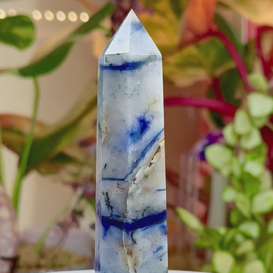 Blue Apatite in Quartz